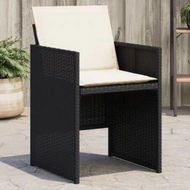 Detailed information about the product Garden Chairs with Cushions 4 pcs Black Poly Rattan