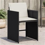 Detailed information about the product Garden Chairs with Cushions 4 pcs Black Poly Rattan