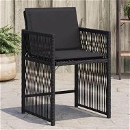 Detailed information about the product Garden Chairs with Cushions 4 pcs Black Poly Rattan