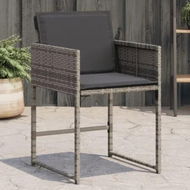 Detailed information about the product Garden Chairs with Cushions 4 pcs Grey Poly Rattan