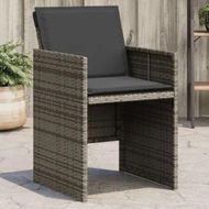 Detailed information about the product Garden Chairs with Cushions 4 pcs Grey Poly Rattan