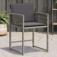 Detailed information about the product Garden Chairs with Cushions 4 pcs Grey Poly Rattan