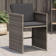 Detailed information about the product Garden Chairs with Cushions 4 pcs Grey Poly Rattan