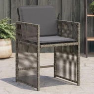 Detailed information about the product Garden Chairs with Cushions 4 pcs Grey Poly Rattan