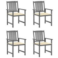 Detailed information about the product Garden Chairs with Cushions 4 pcs Grey Solid Acacia Wood