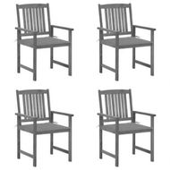 Detailed information about the product Garden Chairs with Cushions 4 pcs Grey Solid Acacia Wood