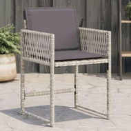 Detailed information about the product Garden Chairs with Cushions 4 pcs Light Grey Poly Rattan