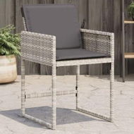 Detailed information about the product Garden Chairs with Cushions 4 pcs Light Grey Poly Rattan