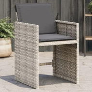 Detailed information about the product Garden Chairs with Cushions 4 pcs Light Grey Poly Rattan