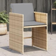 Detailed information about the product Garden Chairs with Cushions 4 pcs Mix Beige Poly Rattan