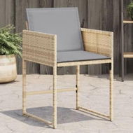 Detailed information about the product Garden Chairs with Cushions 4 pcs Mix Beige Poly Rattan