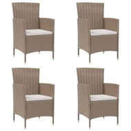 Detailed information about the product Garden Chairs With Cushions 4 Pcs Poly Rattan Beige