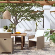 Detailed information about the product Garden Chairs With Cushions 4 Pcs Poly Rattan Beige