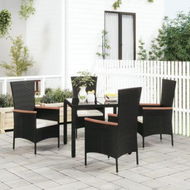 Detailed information about the product Garden Chairs With Cushions 4 Pcs Poly Rattan Black