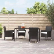 Detailed information about the product Garden Chairs with Cushions 4 pcs Poly Rattan Black