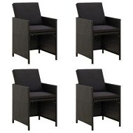 Detailed information about the product Garden Chairs With Cushions 4 Pcs Poly Rattan Black