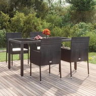 Detailed information about the product Garden Chairs with Cushions 4 pcs Poly Rattan Black