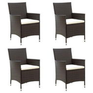 Detailed information about the product Garden Chairs With Cushions 4 Pcs Poly Rattan Brown