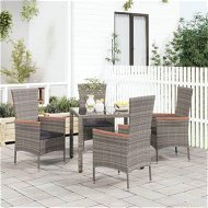 Detailed information about the product Garden Chairs With Cushions 4 Pcs Poly Rattan Grey