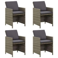 Detailed information about the product Garden Chairs With Cushions 4 Pcs Poly Rattan Grey