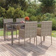 Detailed information about the product Garden Chairs with Cushions 4 pcs Poly Rattan Grey