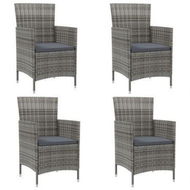 Detailed information about the product Garden Chairs With Cushions 4 Pcs Poly Rattan Grey