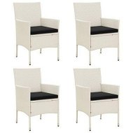 Detailed information about the product Garden Chairs With Cushions 4 Pcs Poly Rattan White