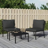 Detailed information about the product Garden Chairs with Grey Cushions 2 pcs 60x74x79 cm Steel