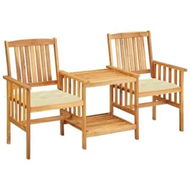 Detailed information about the product Garden Chairs with Tea Table and Cushions Solid Acacia Wood