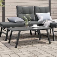 Detailed information about the product Garden Coffee Table Black 90x45x35 cm Powder-coated Steel