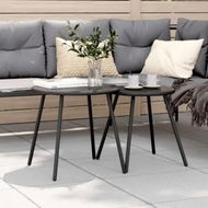 Detailed information about the product Garden Coffee Tables 2 pcs Round Black Powder-coated Steel