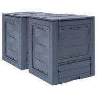 Detailed information about the product Garden Composters 2 Pcs Grey 60x60x73 Cm 520 L