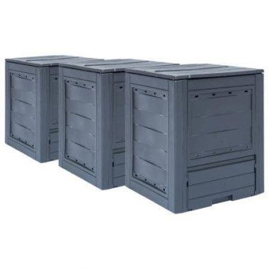 Garden Composters 3 Pcs Grey 60x60x73 Cm 780 L