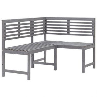 Garden Corner Bench Grey 140 Cm Solid Acacia Wood