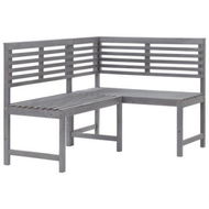 Detailed information about the product Garden Corner Bench Grey 140 Cm Solid Acacia Wood