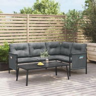 Detailed information about the product Garden Corner Sofa Anthracite Steel And Textilene