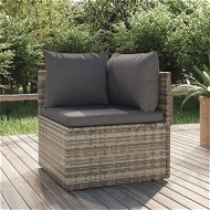 Detailed information about the product Garden Corner Sofa With Cushion Grey 57x57x56 Cm Poly Rattan