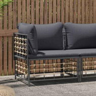 Detailed information about the product Garden Corner Sofa With Dark Grey Cushions Poly Rattan