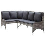 Detailed information about the product Garden Corner Sofas 2 Pcs Poly Rattan Grey