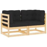 Detailed information about the product Garden Corner Sofas 2 Pcs With Cushions Solid Pinewood