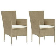 Detailed information about the product Garden Dining Chairs 2 Pcs Poly Rattan Beige