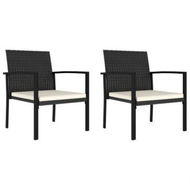 Detailed information about the product Garden Dining Chairs 2 Pcs Poly Rattan Black