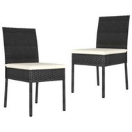 Detailed information about the product Garden Dining Chairs 2 Pcs Poly Rattan Black