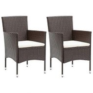 Detailed information about the product Garden Dining Chairs 2 Pcs Poly Rattan Brown