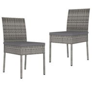 Detailed information about the product Garden Dining Chairs 2 Pcs Poly Rattan Grey