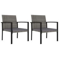 Detailed information about the product Garden Dining Chairs 2 Pcs Poly Rattan Grey