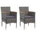 Garden Dining Chairs 2 pcs Poly Rattan Grey. Available at Crazy Sales for $289.95