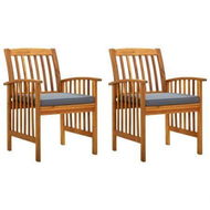 Detailed information about the product Garden Dining Chairs 2 Pcs With Cushions Solid Acacia Wood