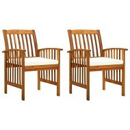 Detailed information about the product Garden Dining Chairs 2 Pcs With Cushions Solid Acacia Wood