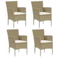 Detailed information about the product Garden Dining Chairs 4 Pcs Poly Rattan Beige